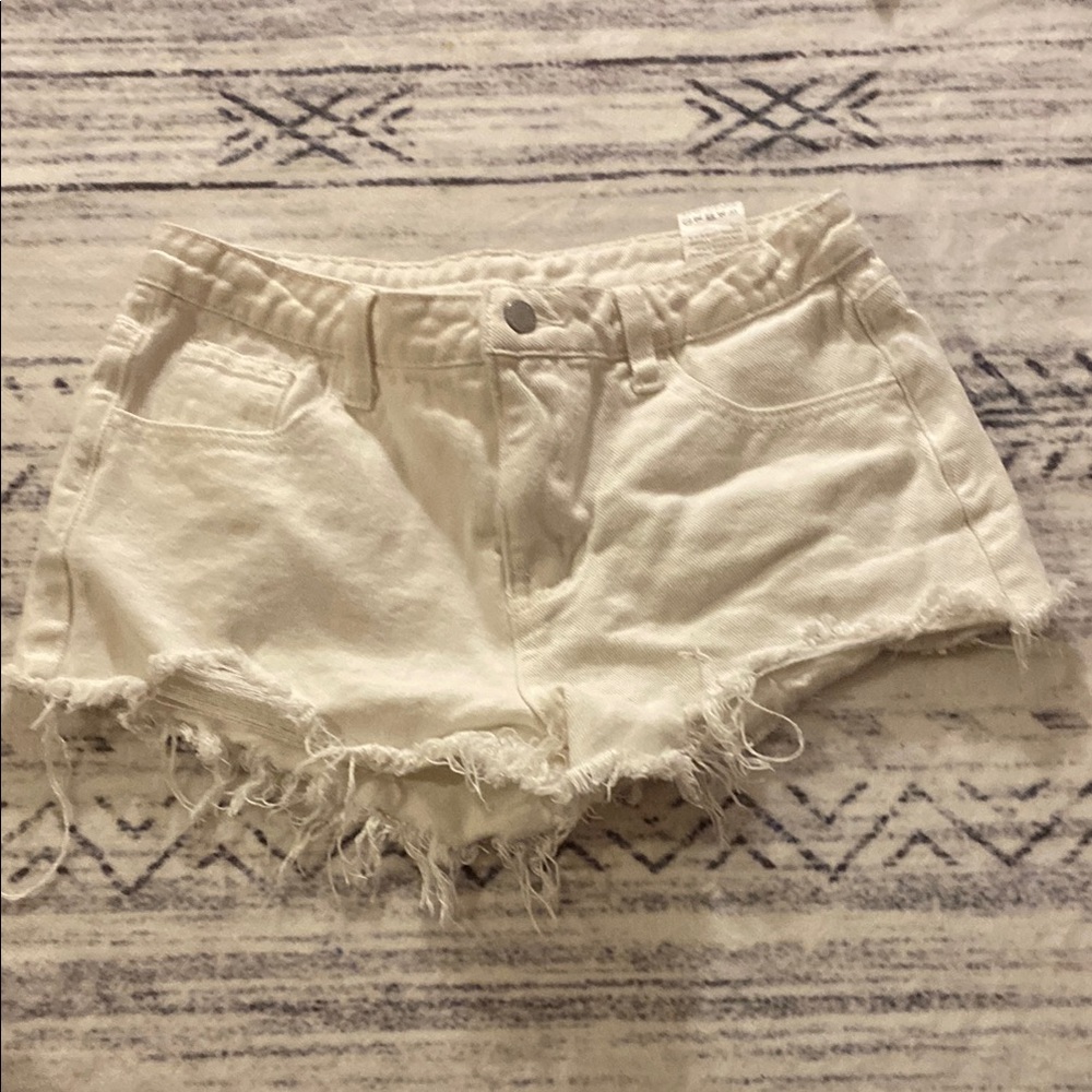 SHEIN Women's White Denim Shorts